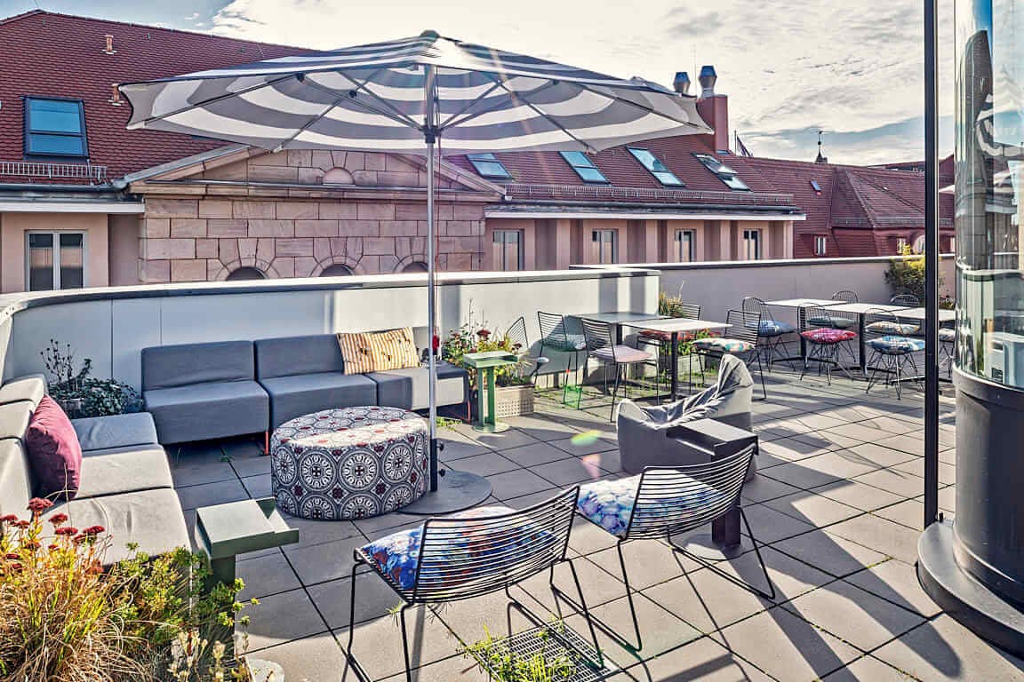 Rooftop terrace at Design Offices 