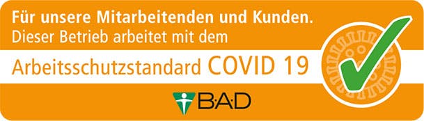 B.A.D. Siegel Logo Arbeitsschutzstandard COVID 19 Design Offices